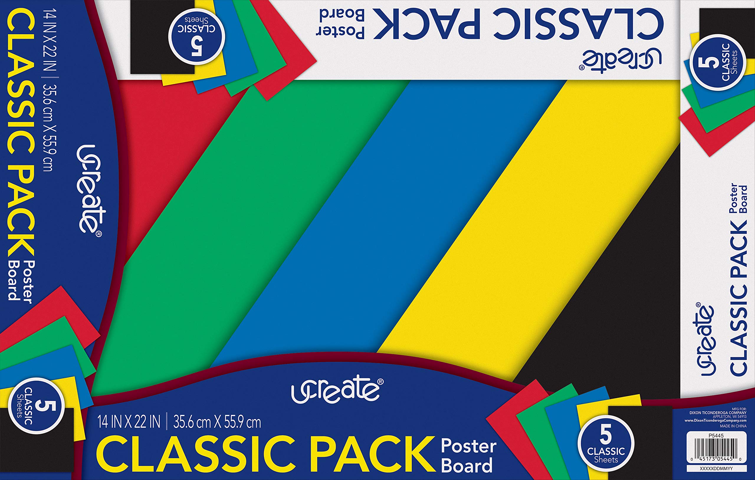 Amazon.com: UCreate Primary Poster Board, 5 Assorted Colors, 14